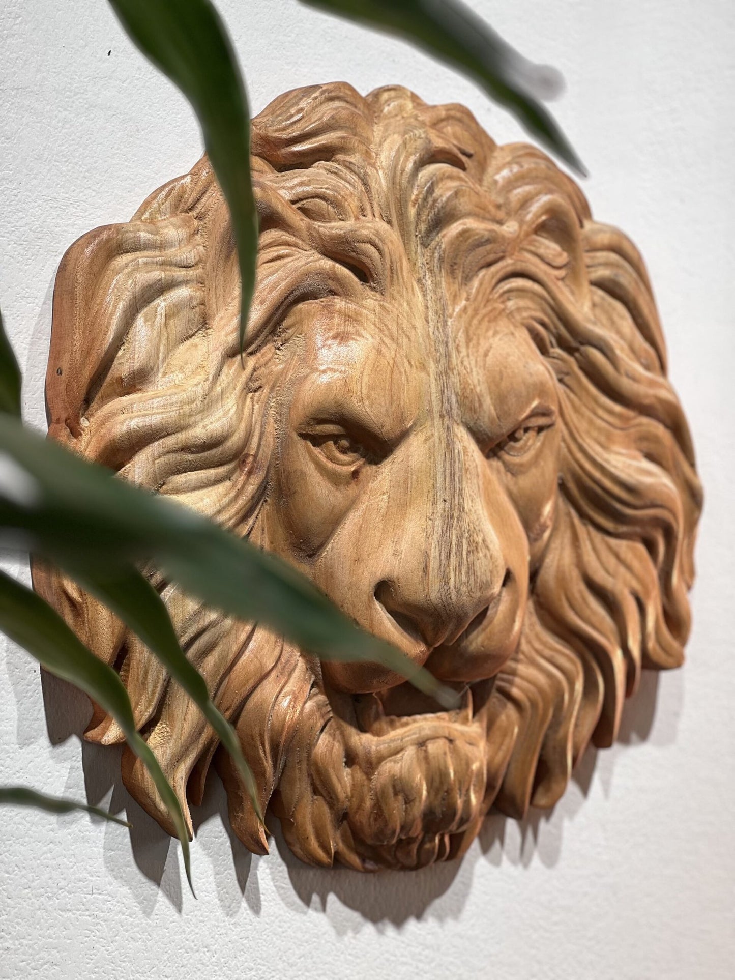 Lion Wood Sculpture