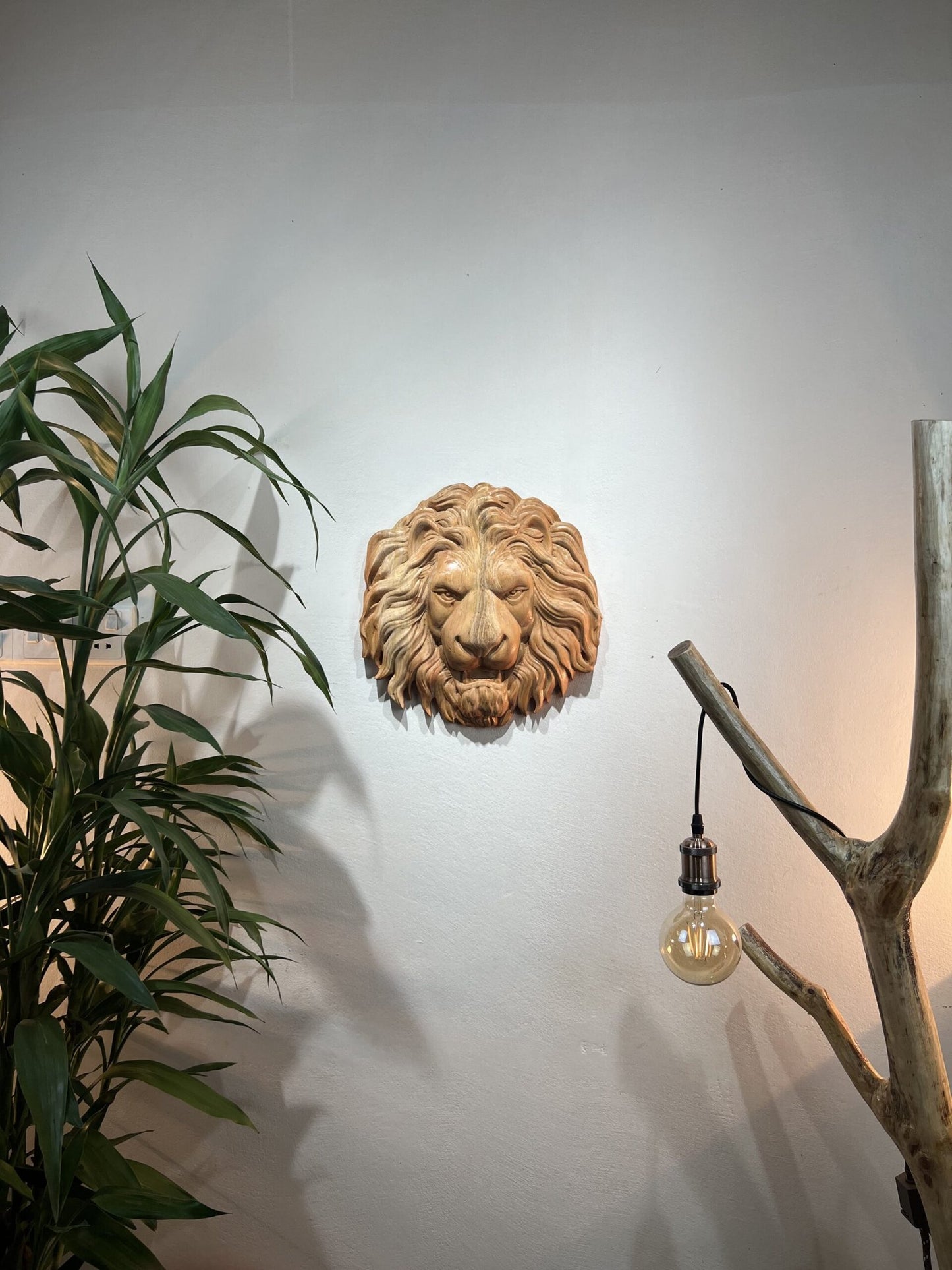 Lion Wood Sculpture