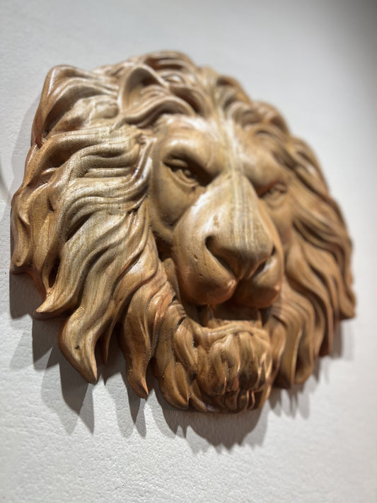 Lion Wood Sculpture