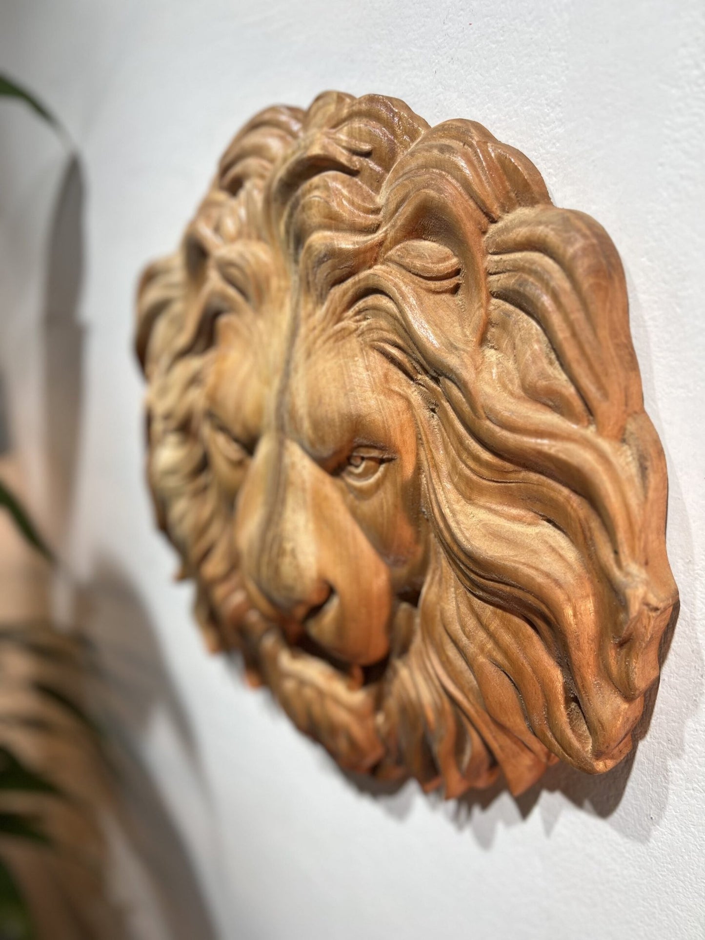 Lion Wood Sculpture