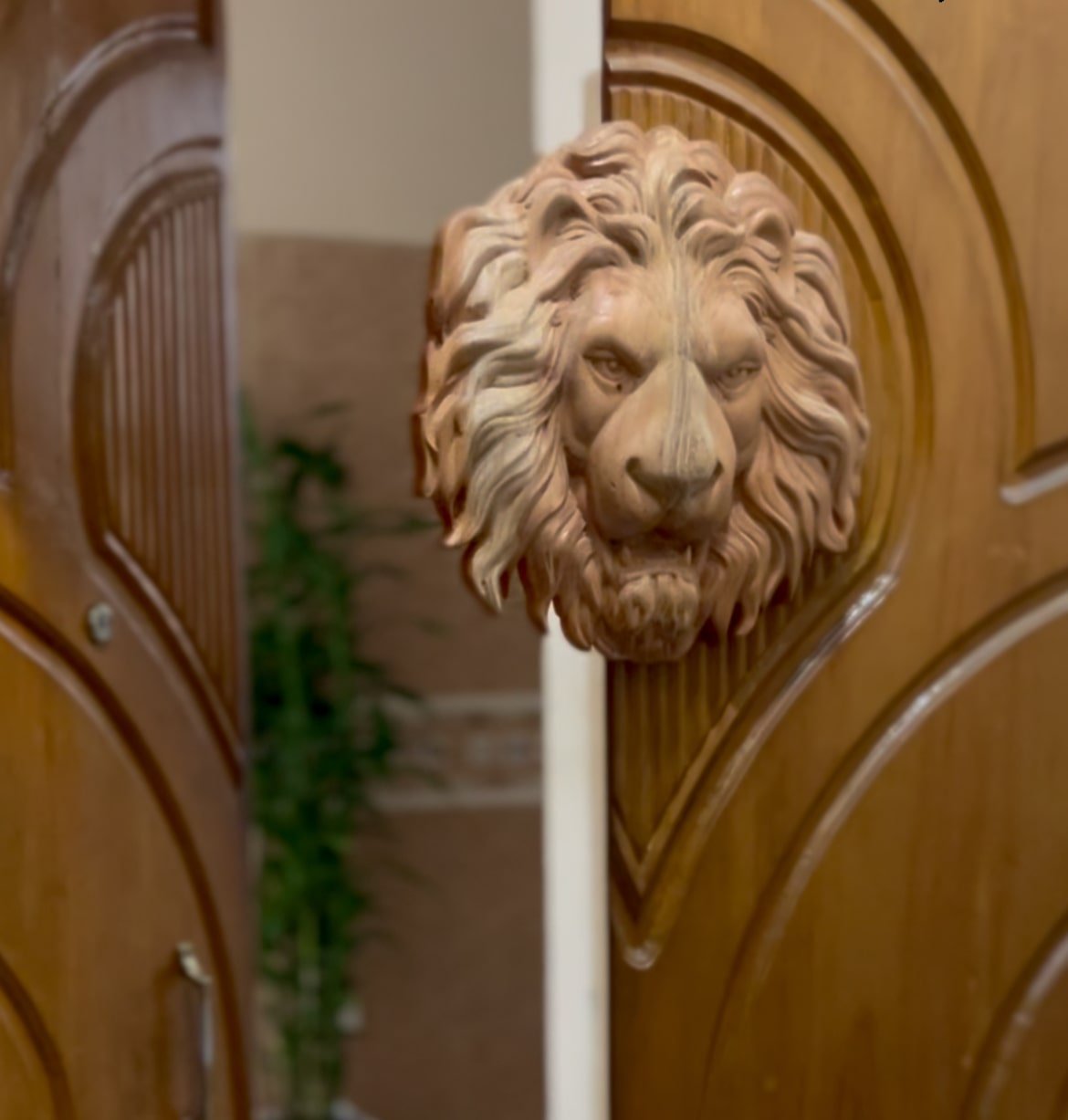 Lion Wood Sculpture