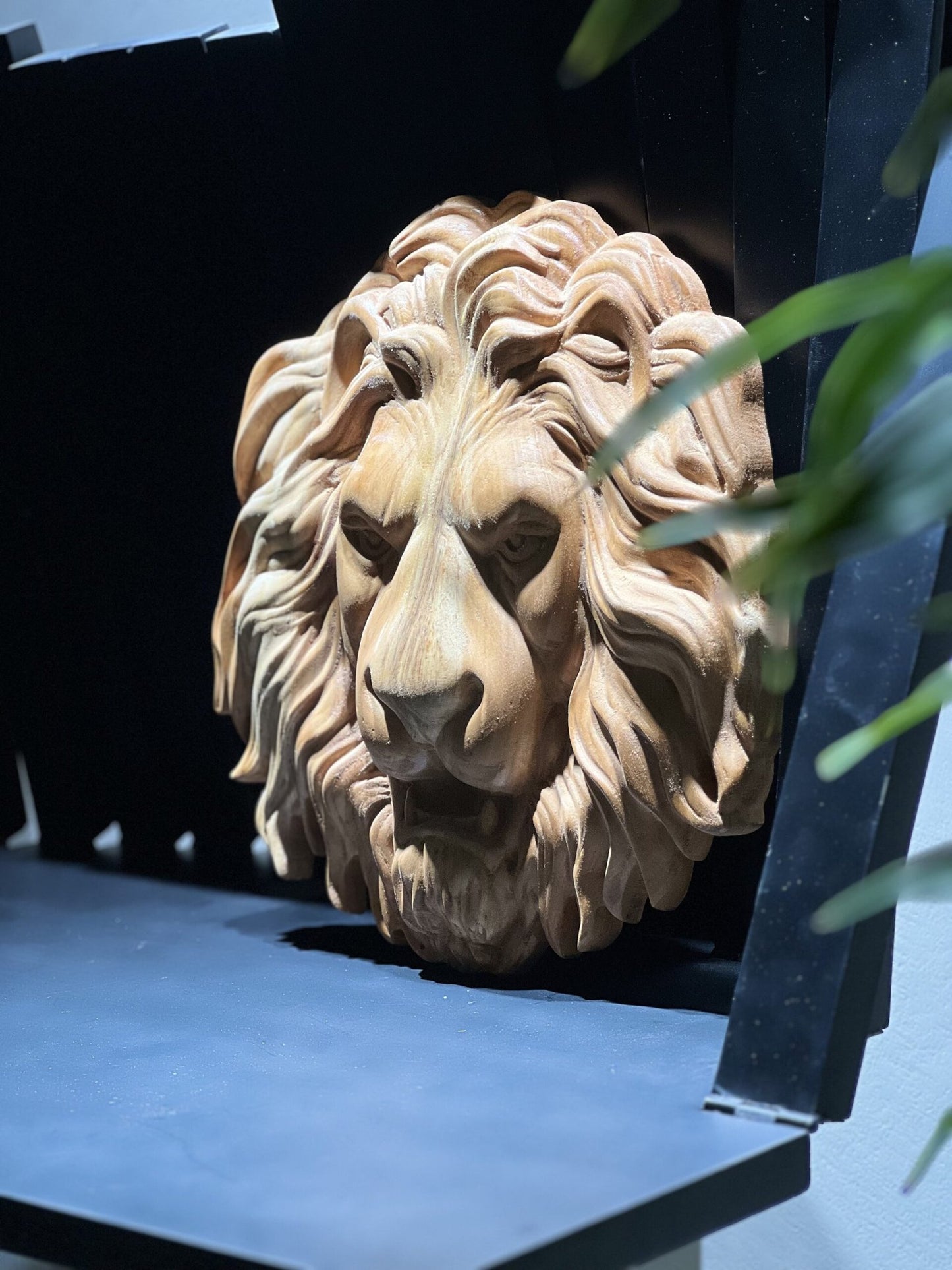 Lion Wood Sculpture