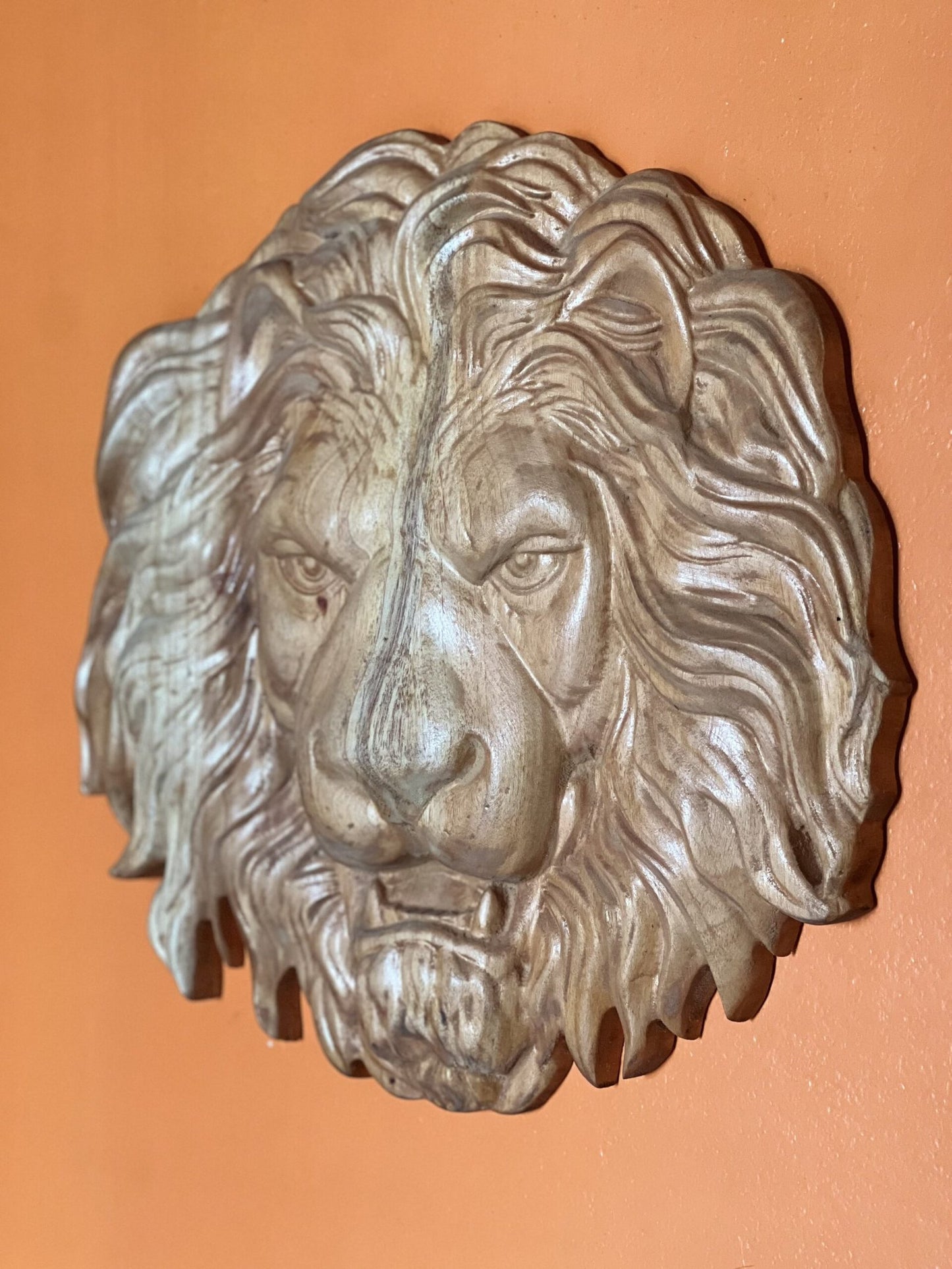 Lion Wood Sculpture
