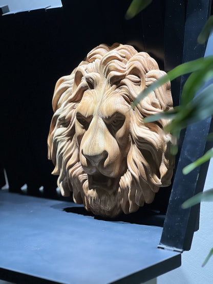Lion Wood Sculpture