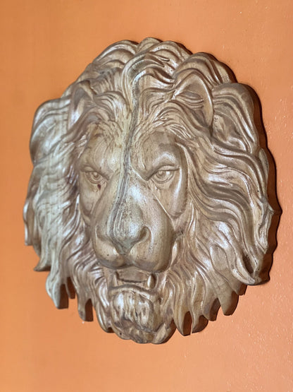 Lion Wood Sculpture